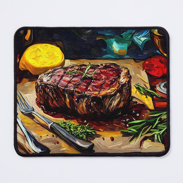 Item preview, Grilled Perfection - Juicy Steak with Rosemary, Lemon, and Red Wine Elegance designed and sold by OlfactoART Studio.
