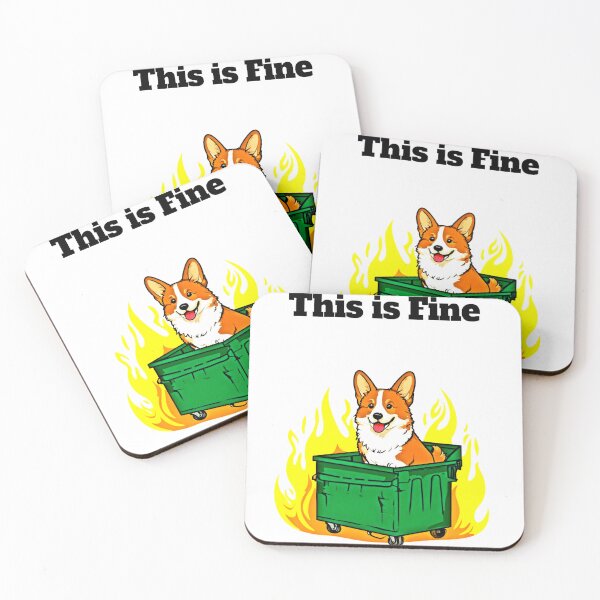 Item preview, Doge This is Fine Dumpster Fire - Vintage Pop Art Meme designed and sold by Earth Nature Creations.