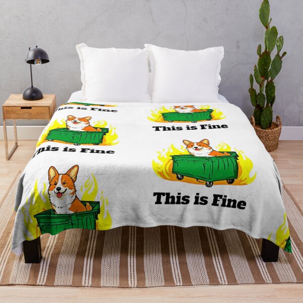 Item preview, Doge This is Fine Dumpster Fire - Vintage Pop Art Meme designed and sold by Earth Nature Creations.