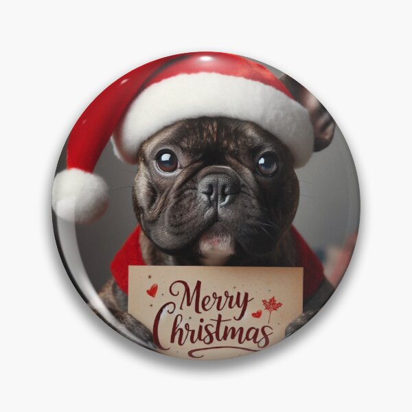 Aperçu de l'œuvre Joyeux Noël Bouledogue Français créée et vendue par Bold-Splash.