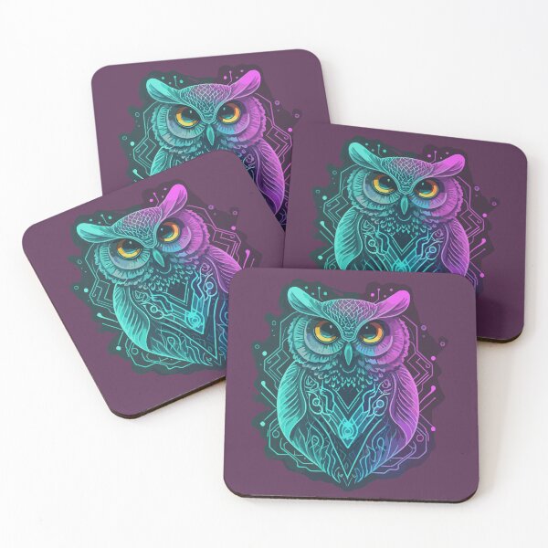 Item preview, Minimalist Fluorescent Owl Design Merch Ideas designed and sold by TrendZ Style.