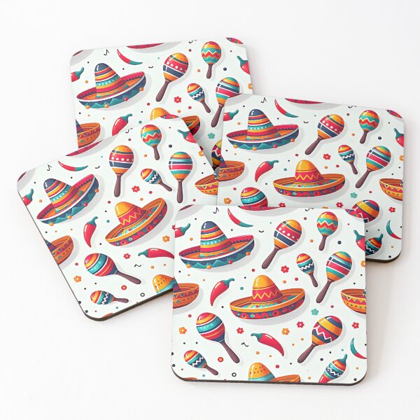 Item preview, Vibrant sombreros and maracas pattern designed and sold by Haji  Kamora.