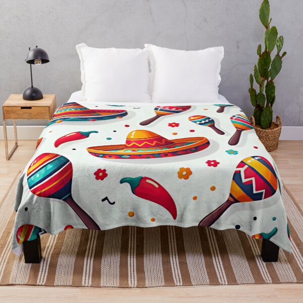 Item preview, Vibrant sombreros and maracas pattern designed and sold by Haji Kamora.