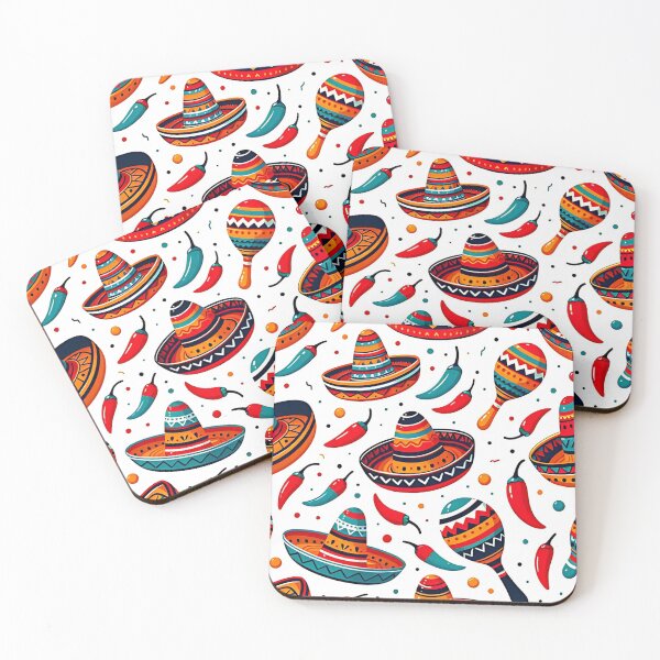 Item preview, Vibrant sombreros and maracas pattern designed and sold by Haji  Kamora.