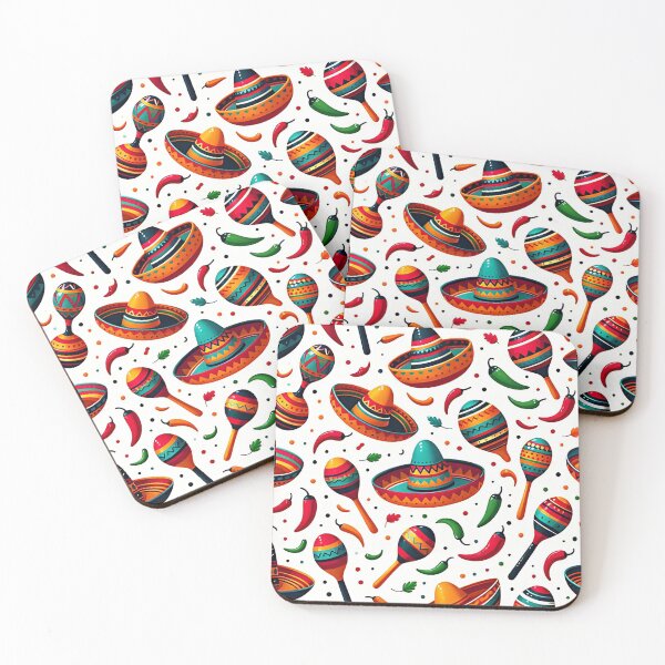 Item preview, Vibrant sombreros and maracas pattern designed and sold by Haji  Kamora.