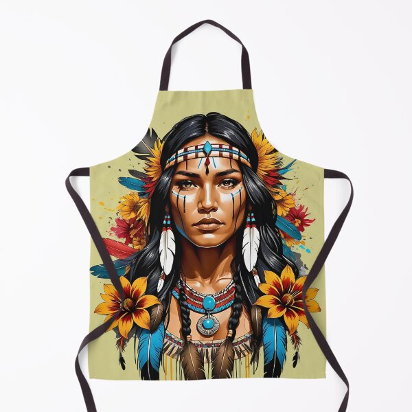 Artikelvorschau, Pocahontas Indianer Retro Vintage Stammes-Blumendesign entworfen und verkauft von BorgSpareParts.