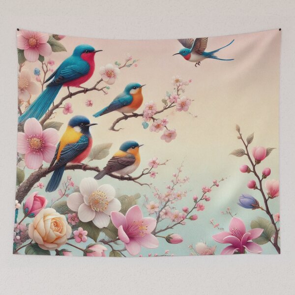 Item preview, Full Of Life With Blue Birds designed and sold by Dream Bloom Gallery.