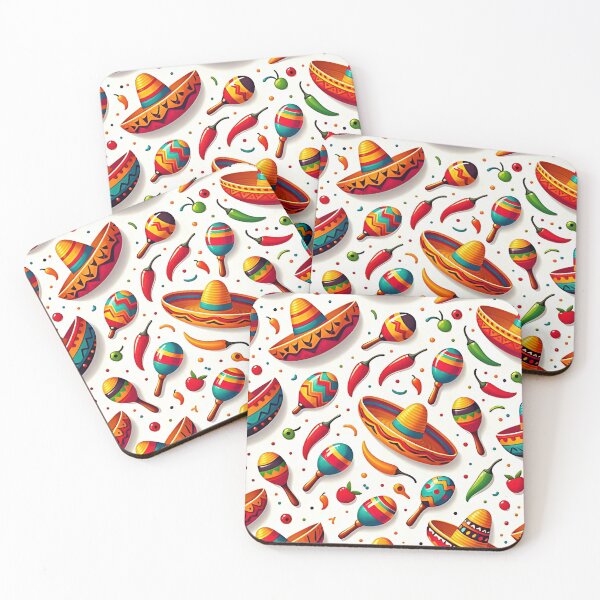Item preview, Vibrant sombreros and maracas pattern designed and sold by Haji  Kamora.