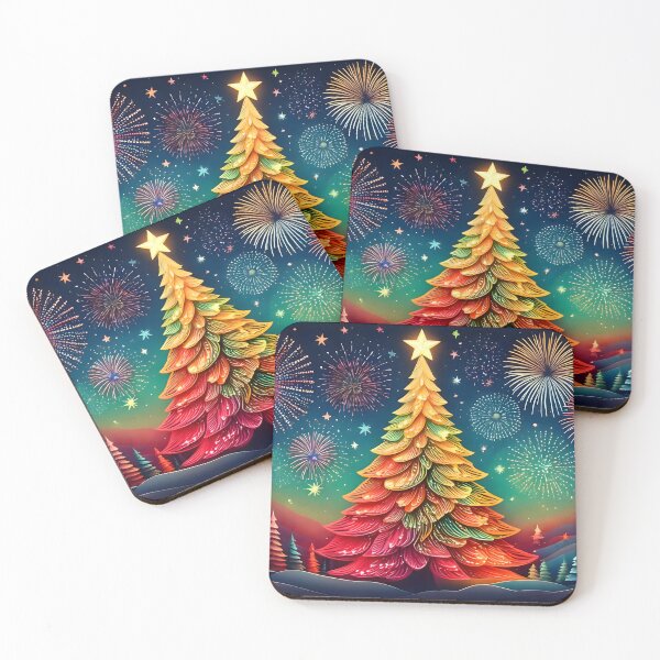 Item preview, Festive Tree and Fireworks Celebration designed and sold by DesignAnother.