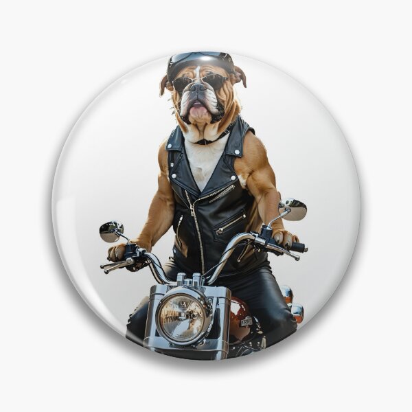 Item preview, A bulldog dog riding a motorcycle with a helmet and funny glasses designed and sold by Dan9010.