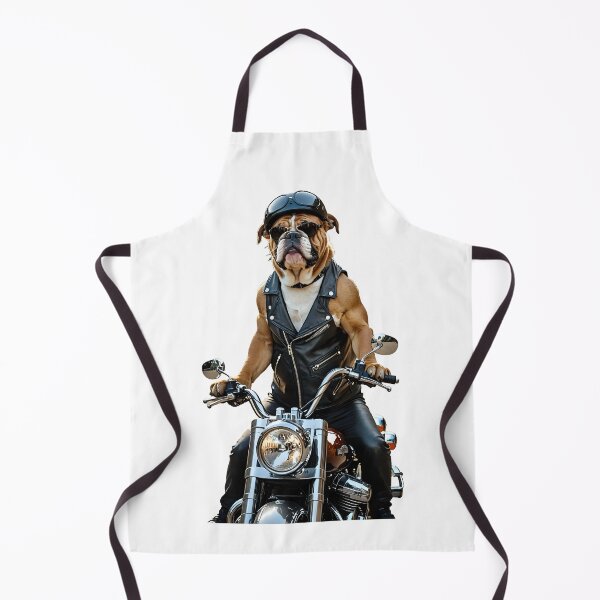Artikelvorschau, Ein Bulldoggenhund auf einem Motorrad mit Helm und lustiger Brille entworfen und verkauft von Dan9010.