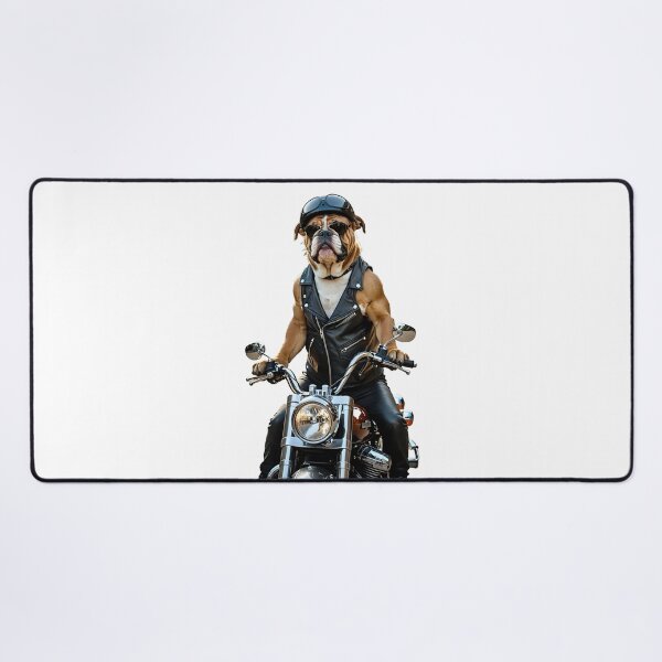 Item preview, A bulldog dog riding a motorcycle with a helmet and funny glasses designed and sold by Dan9010.