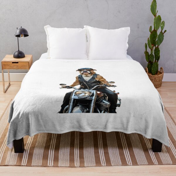 Item preview, A bulldog dog riding a motorcycle with a helmet and funny glasses designed and sold by Dan9010.