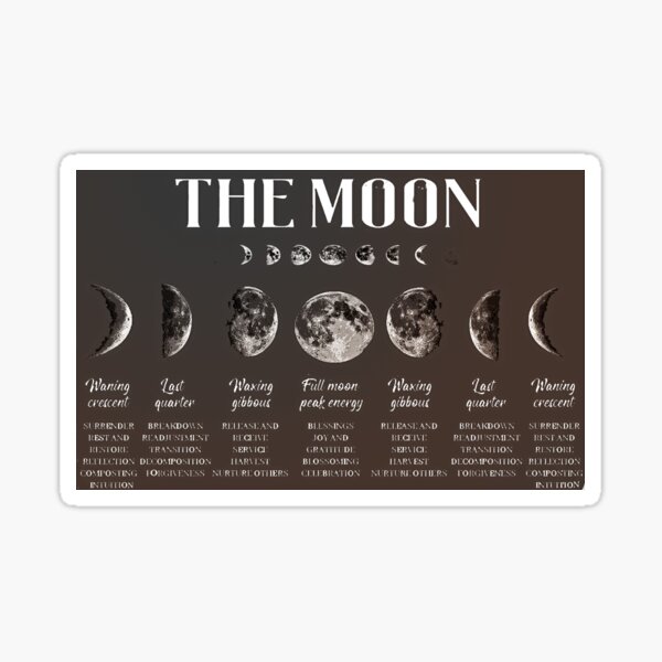 Moon Phases and meanings Sticker