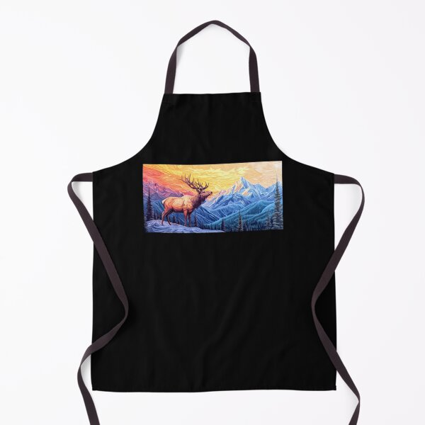 Item preview, Majestic elk in the snowy mountains at sunset designed and sold by MargaretWiktor.