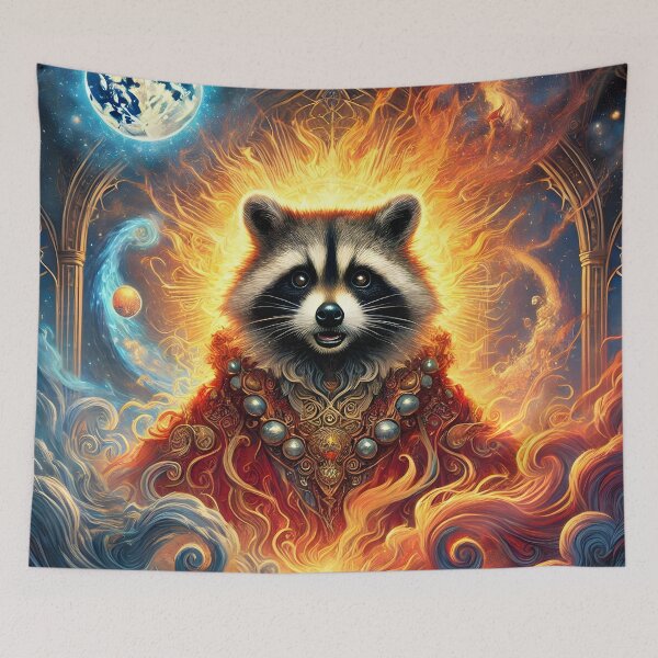 Item preview, The Cosmic Raccoon Oracle designed and sold by ArtPrintsUSA.