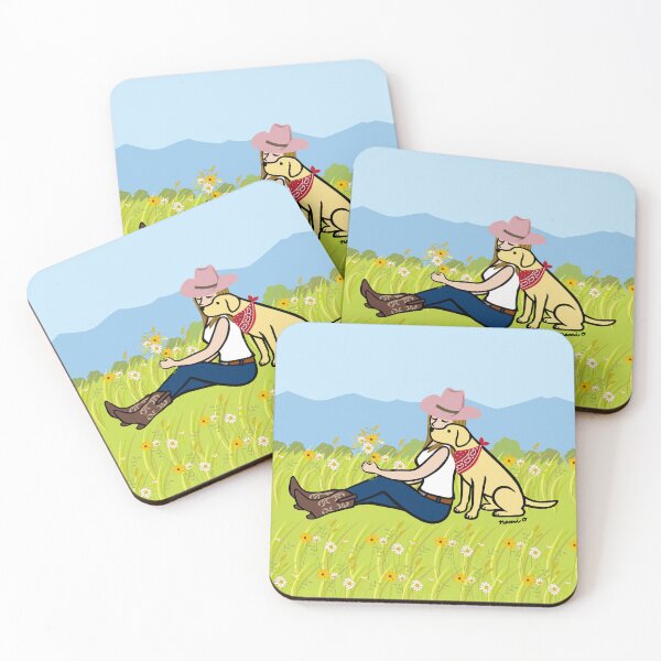 Item preview, Yellow Labrador Mom in the Meadow designed and sold by HappyLabradors.