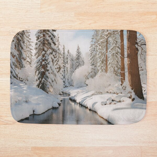 Artikelvorschau, Winter Wonderland Fluss im Schnee entworfen und verkauft von AIWonderlands.