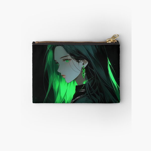 Item preview, Dark Mysterious Green Glow Anime Girl designed and sold by bubblegoth.