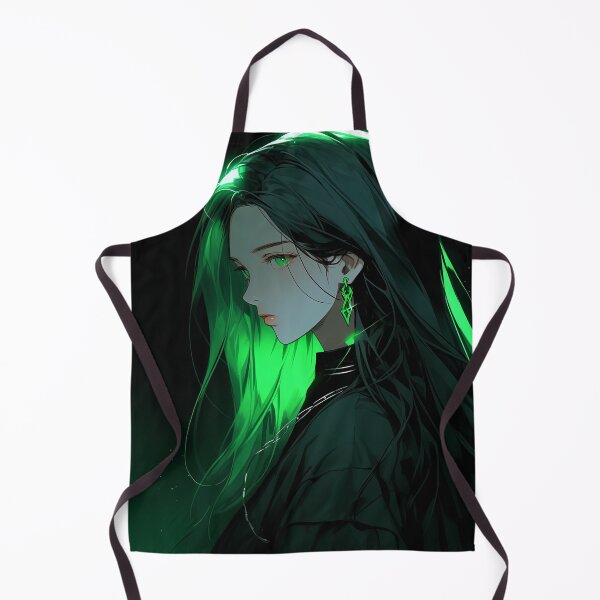 Item preview, Dark Mysterious Green Glow Anime Girl designed and sold by bubblegoth.