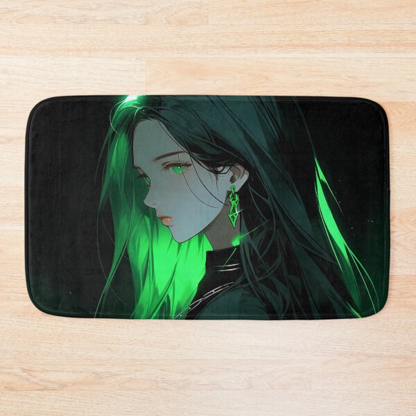 Item preview, Dark Mysterious Green Glow Anime Girl designed and sold by bubblegoth.