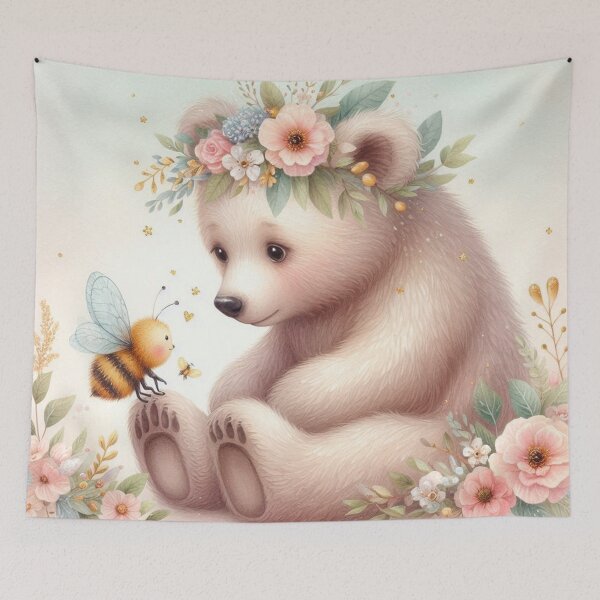 Item preview, Storybook Woodland Babies Bear And Bee designed and sold by J-CCreations.
