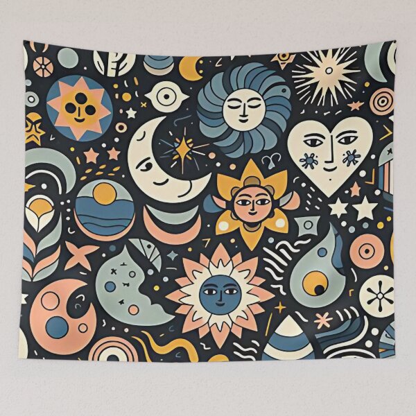 Item preview, A playful celestial pattern designed and sold by Haji  Kamora.
