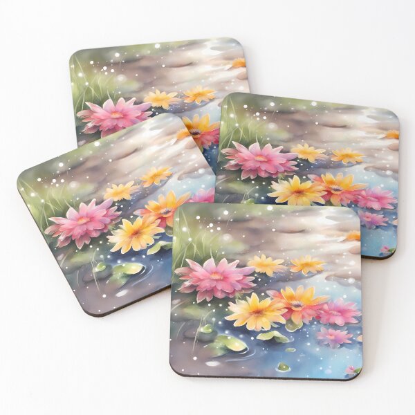Item preview, Colorful Flowers in Water Puddle designed and sold by CalmnessbyChoice.
