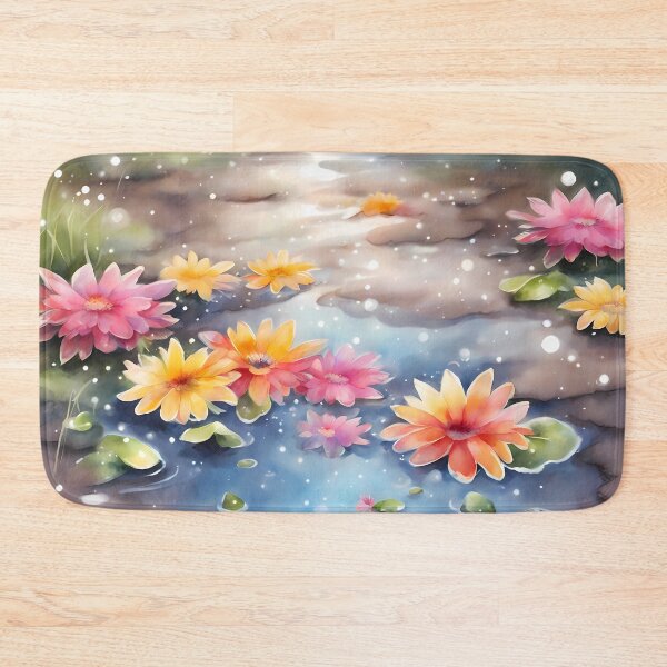 Item preview, Colorful Flowers in Water Puddle designed and sold by CalmnessbyChoice.