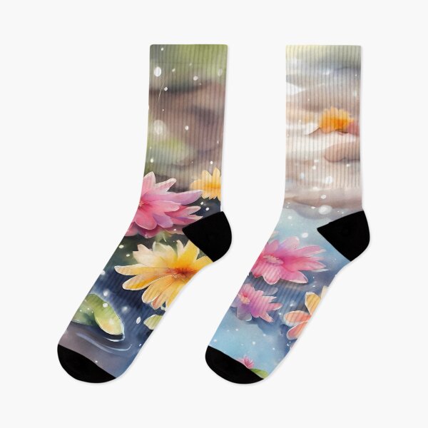 Item preview, Colorful Flowers in Water Puddle designed and sold by CalmnessbyChoice.