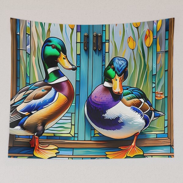 Item preview, Mallard Ducks and Flowers designed and sold by Paw's Arts.