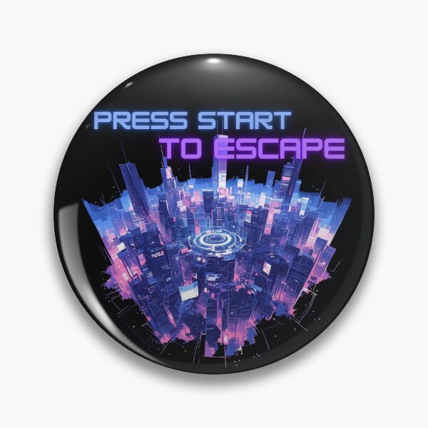 Item preview, Press Start to Escape - Neon Cyberpunk Gaming Art designed and sold by Elitekampfei.