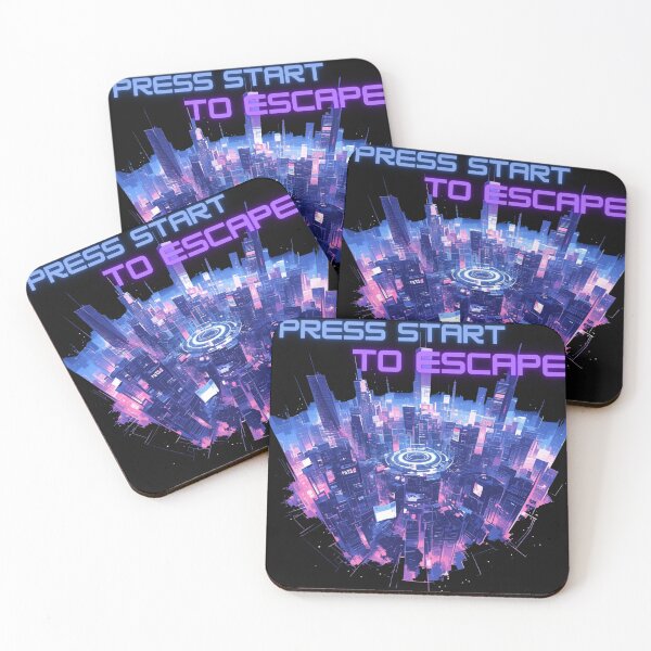 Item preview, Press Start to Escape - Neon Cyberpunk Gaming Art designed and sold by Elitekampfei.