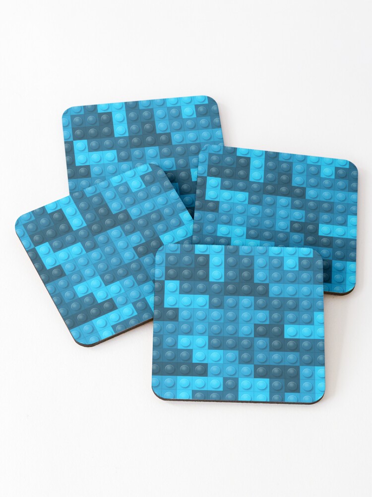 Thumbnail 1 of 5, Coasters (Set of 4), Building Block Pattern Toy Bricks Seamless Pattern Design designed and sold by BurgerBites.