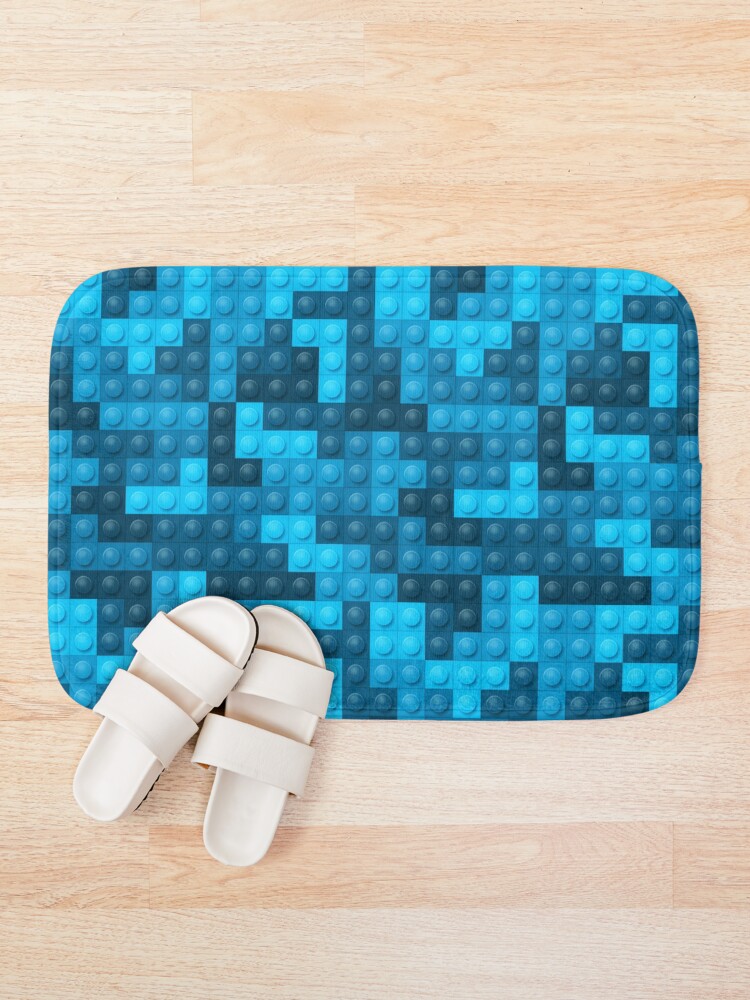Thumbnail 1 of 6, Bath Mat, Building Block Pattern Toy Bricks Seamless Pattern Design designed and sold by BurgerBites.