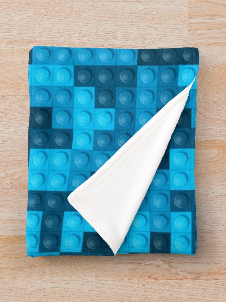 Thumbnail 3 of 6, Throw Blanket, Building Block Pattern Toy Bricks Seamless Pattern Design designed and sold by BurgerBites.