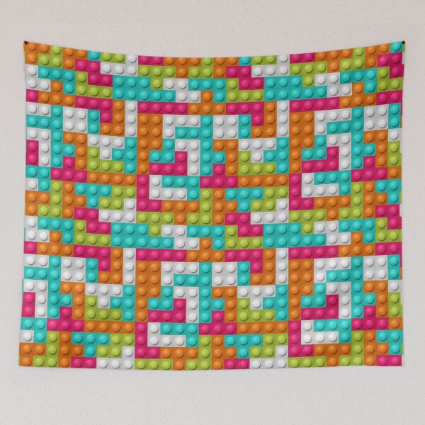 Item preview, Building Block Pattern Toy Bricks Seamless Pattern Design designed and sold by Gamify Store.