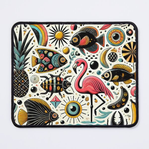 Item preview, Vibrant Tropical Tattoo-Inspired Pattern designed and sold by Negative Vibes Only.
