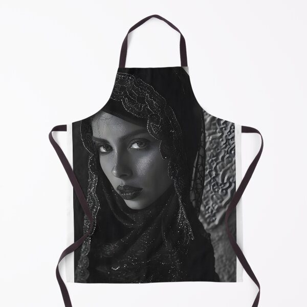 Item preview, Elegant woman with veil in mysterious grayscale portrait designed and sold by Artessie.