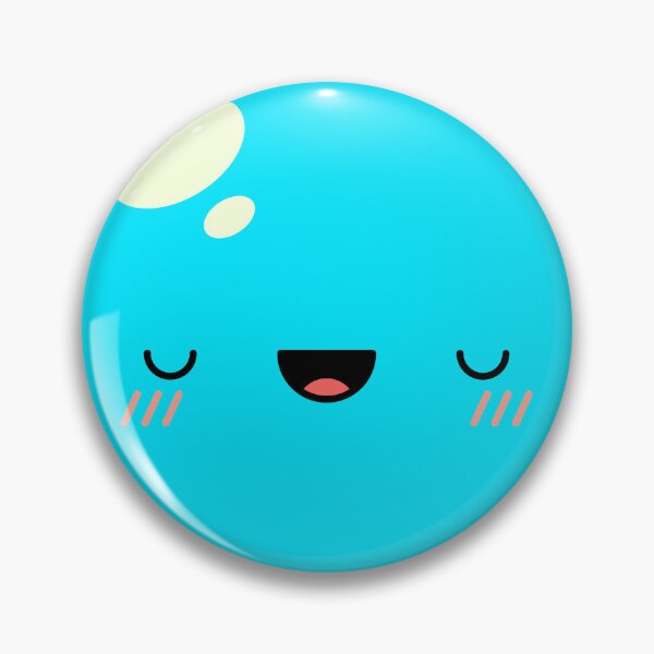 Item preview, Cute Kawaii Blue Slime Face Illustration designed and sold by Kubala Designs.