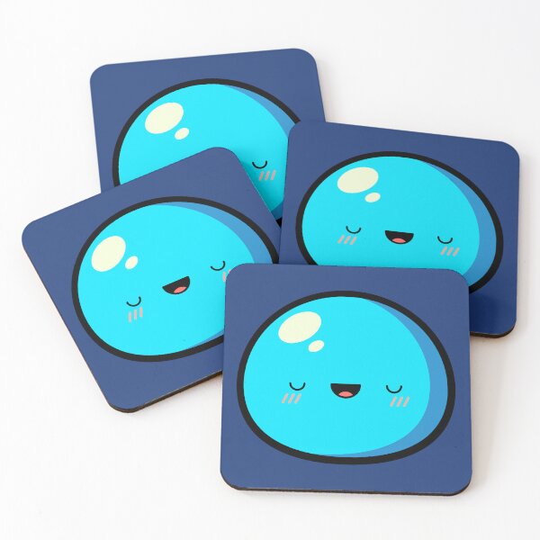 Item preview, Cute Kawaii Blue Slime Face Illustration designed and sold by Kubala Designs.