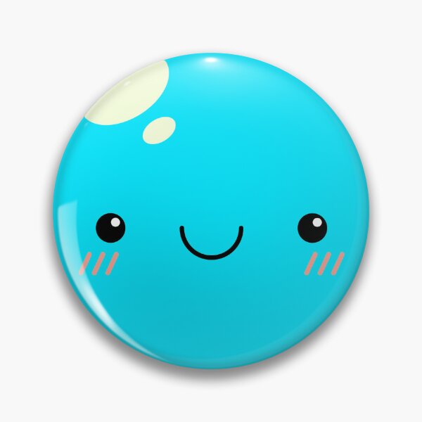 Item preview, Cute Kawaii Blue Slime Face Illustration designed and sold by Kubala Designs.