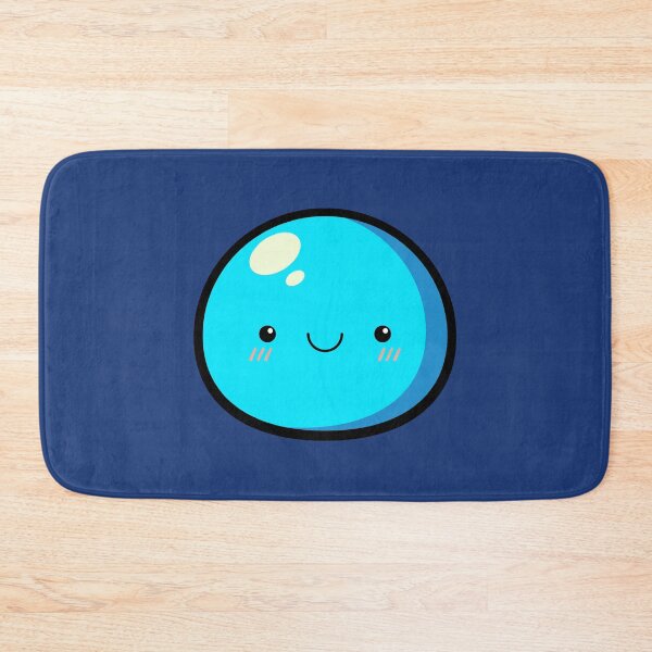 Item preview, Cute Kawaii Blue Slime Face Illustration designed and sold by Kubala Designs.