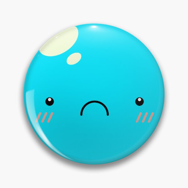 Item preview, Cute Kawaii Blue Slime Face Illustration designed and sold by Kubala Designs.
