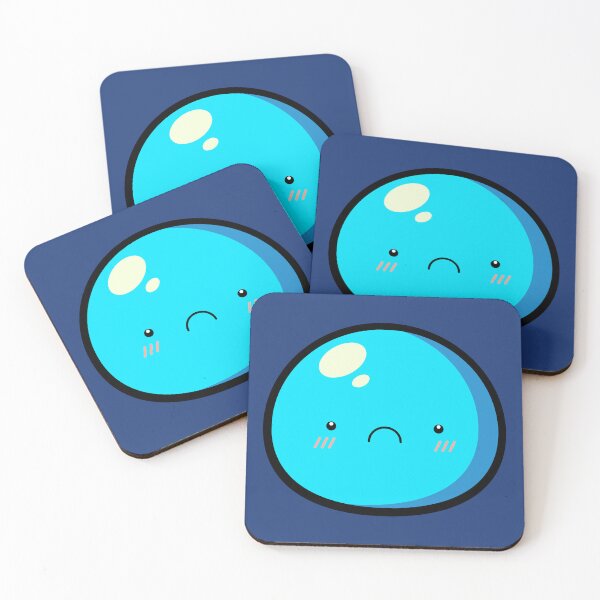 Item preview, Cute Kawaii Blue Slime Face Illustration designed and sold by Kubala Designs.
