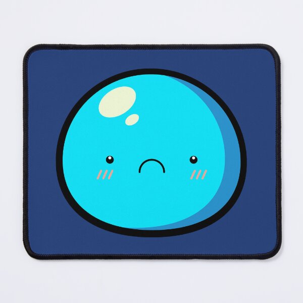Item preview, Cute Kawaii Blue Slime Face Illustration designed and sold by Kubala Designs.
