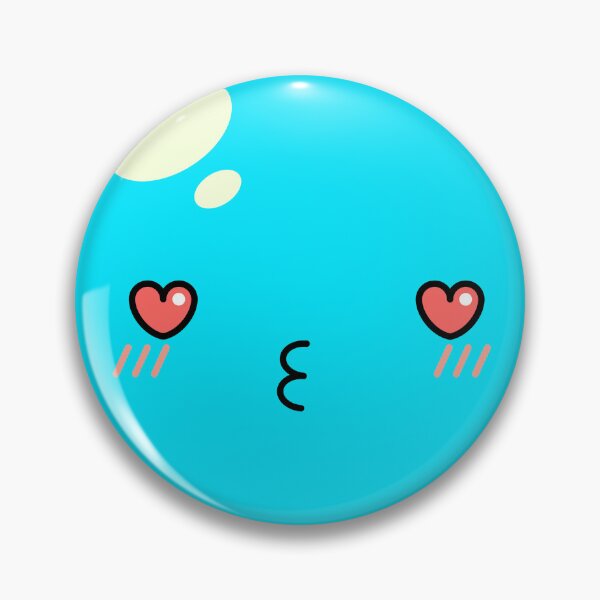 Item preview, Cute Kawaii Blue Slime Face Illustration designed and sold by Kubala Designs.