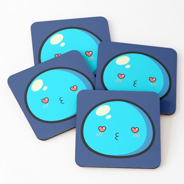 Item preview, Cute Kawaii Blue Slime Face Illustration designed and sold by Kubala Designs.