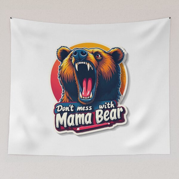 Artikelvorschau, Bold Roaring Mama Bear entworfen und verkauft von ArtCreator2023.