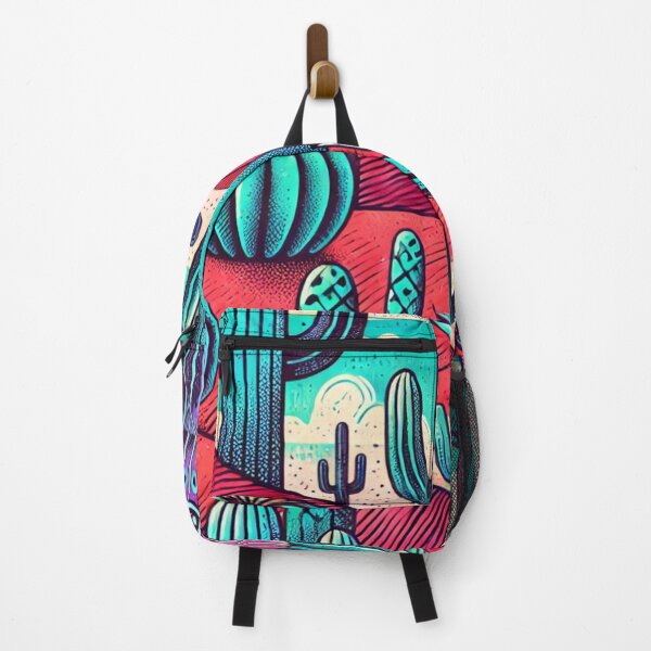 Item preview, Vibrant Cactus Desert Tattoo-Inspired Pattern designed and sold by Negative Vibes Only.